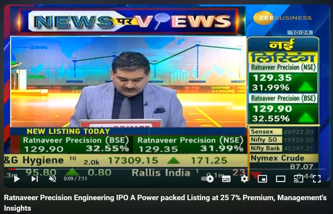 Ratnaveer Precision Engineering IPO A Power packed Listing at 25 7% Premium, Management's Insights
 